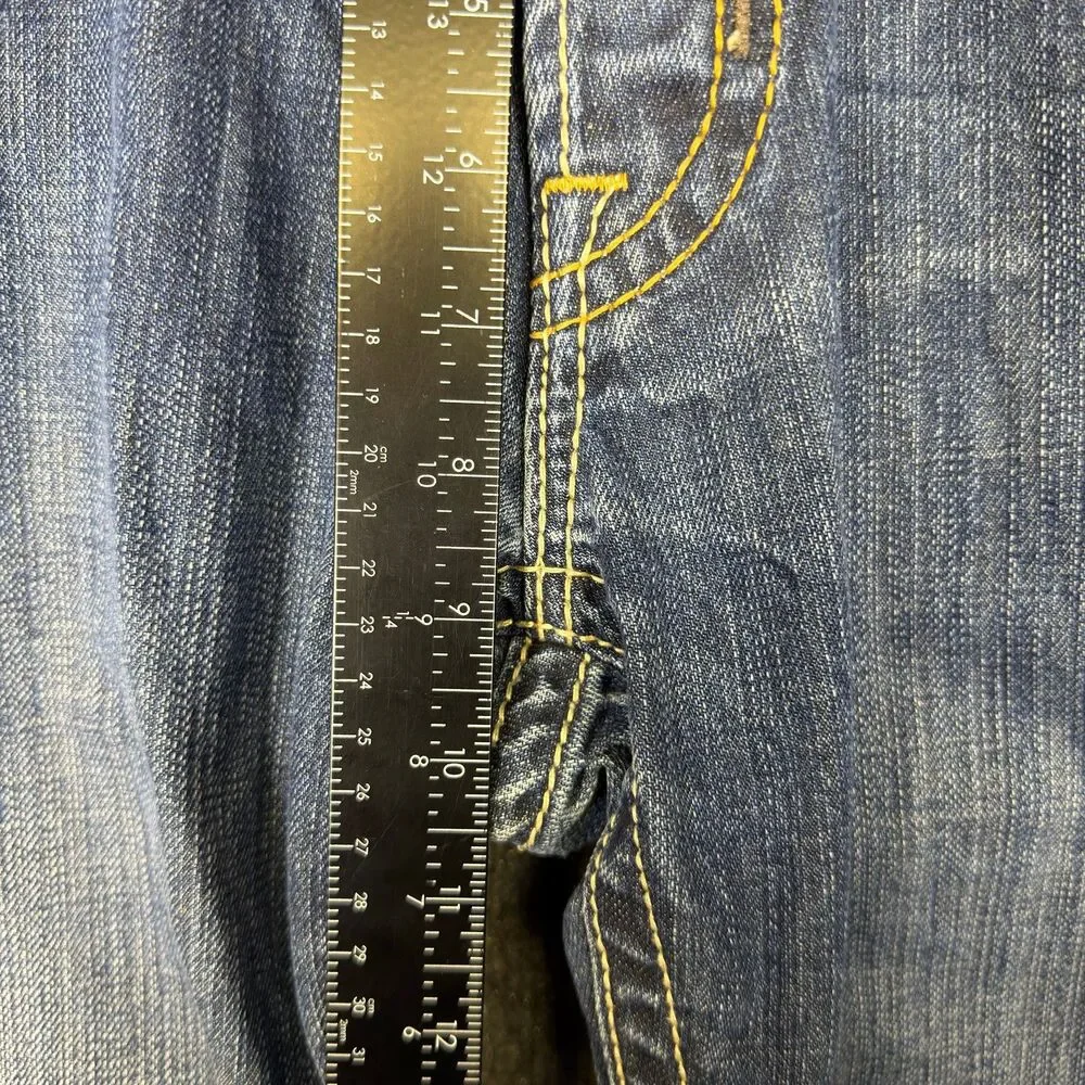 MEK Denim Mens Henderson Jeans 31x32 Straight Leg Medium Wash Button Fly